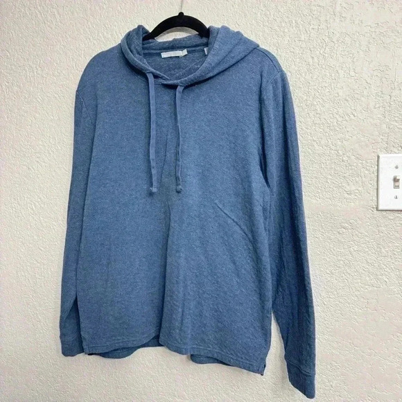 Vince Men’s Heather Navy Blue Double Knit Hoodie - Size L - Picture 2 of 5